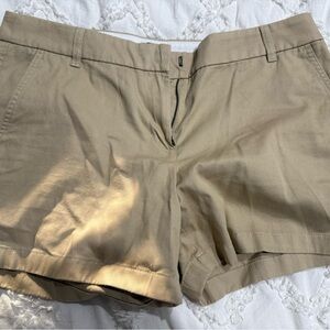J. Crew Tan Flat Front Shorts Lightweight Cotton